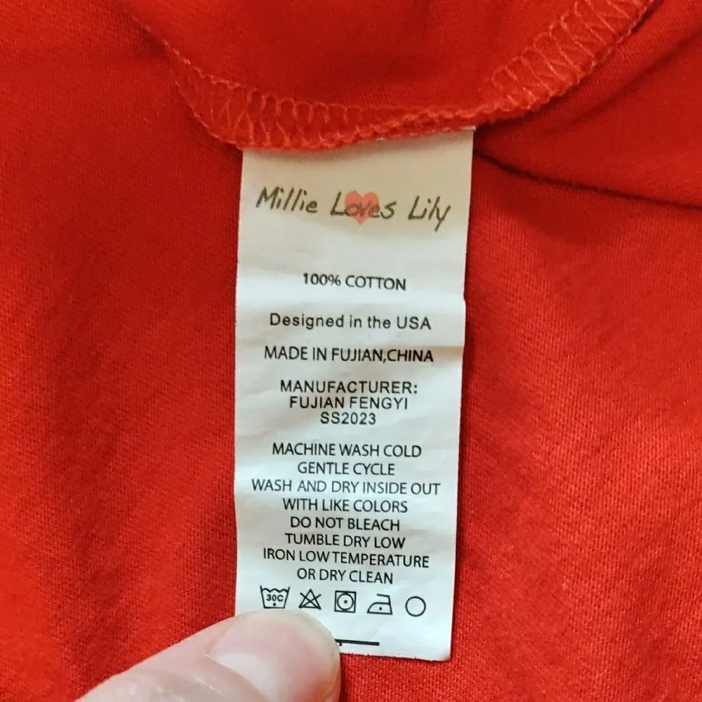 Millie Loves Lily Dress 10 Colorblock Cotton Dress Red Blue Spring Summer fourth